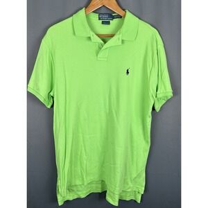 Polo Ralph Lauren Polo Shirt‎ Mens Large Green Pique Mesh Custom Fit